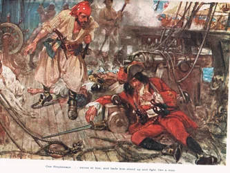 Uno Stephenson... le ordenó que se levantara y peleara como un hombre, ilustración de 